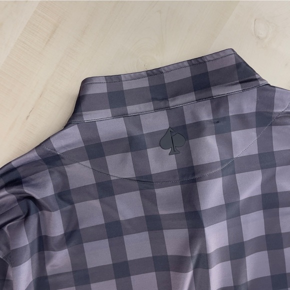 PINS & ACES golf work pullover quarter zip plaid printed jacket XXL gray black - Picture 5 of 5